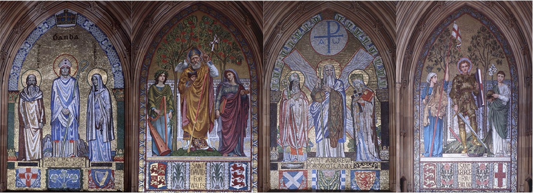 The patron saints of Ireland, Wales, Scotland and England, Palace of Westminster
